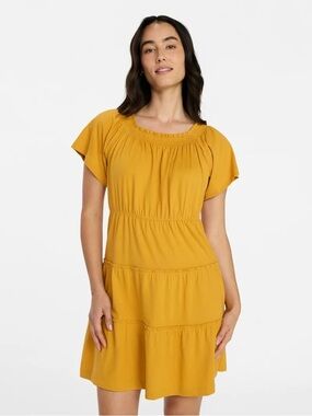 Time and Tru | Dresses | Nwt Time And Tru Womens Short Sleeve Eyelet Ruffle Dress  With Belt | Poshmark